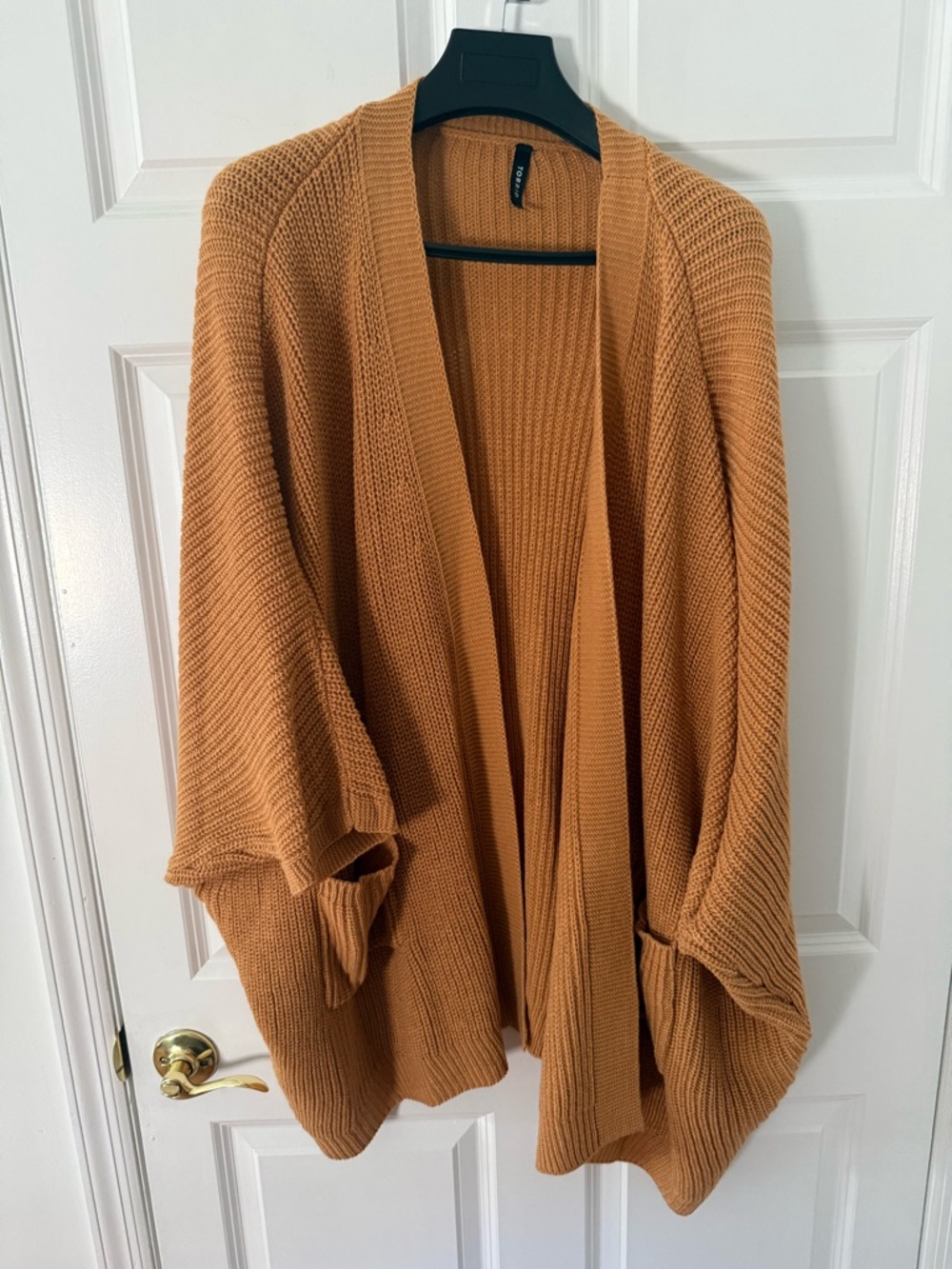 Torrid Open-Front Oversized Knit Cardigan in Mustard